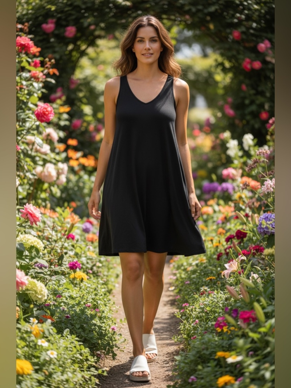 Black Strappy Tank Crossed Back Straps Dress Size XS